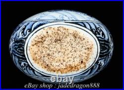 11.6 XuanDe Marked Blue White Porcelain Dragon Sea Pattern 2 Ear Bottle Vase 11.6 XuanDe Marked Blue White Porcelain Dragon Sea Pattern 2 Ear Bottle Vase