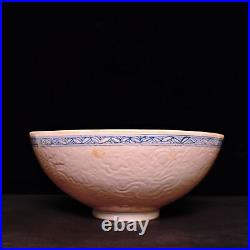 11.6 old ming dynasty chenghua mark porcelain blue white dragon pattern bowl