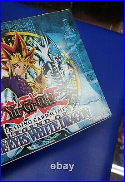 1996 Original Yugioh Legend of Blue Eyes White Dragon Booster Packs (3) + Box