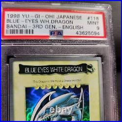 1998 YU-GI-Oh! Japanese Bandai 3rd Generation #118 Blue-Eyes White Dragon PSA 9