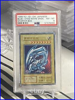 1999 Yu-Gi-Oh! Japanese Starter Box Blue-Eyes White Dragon PSA 8 NM-MT