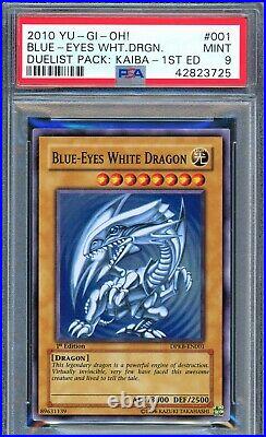 1st Ed Blue-Eyes White Dragon Super Rare Yu-Gi-Oh! Card DPKB-EN001 PSA 9 MINT