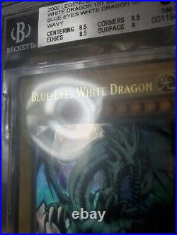 1st Edition WAVY YU-GI-OH! BGS8.5 LOB-001 Blue-Eyes White Dragon English