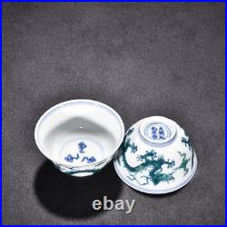 2.8 China Old Ancient Ming Chenghua Mark Porcelain A Pair Blue White Dragon Cup 2.8 China Old Ancient Ming Chenghua Mark Porcelain A Pair Blue White Dragon Cup