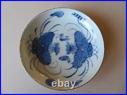 2 Blue De Hue Antique Chinese Blue & White Plates, Dishes, Dragon, Phoenix, Duck