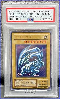 2000 YU-GI-OH JAPANESE #LB01 BLUE-EYES WHITE DRAGON Legend of B. E. PSA 10