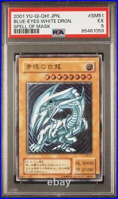 2001 Yu-gi-oh! Japanese Spell Of Mask Sm51 Blue-eyes White Dragon Excellent 5