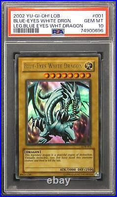 2002 001 Blue-Eyes White Dragon Ultra Rare Yu-Gi-Oh! Card PSA 10 Gem Mint