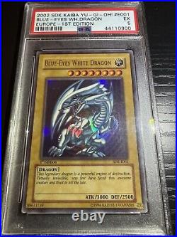 2002 Blue-Eyes White Dragon SDK-E001 1st Edition PSA 5 (European SDK-001)