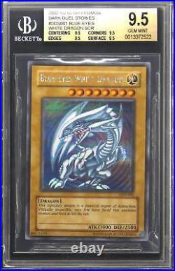 2002 DDS001 Blue-Eyes White Dragon Prismatic Secret Rare Yu-Gi-Oh! Card BGS 9.5