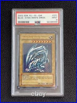 2002 SDK 001 Blue-Eyes White Dragon Ultra Rare Yu-Gi-Oh! Card PSA 9