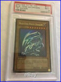 2002 Yu-Gi-Oh! 1st Edition Blue-Eyes White Dragon SDK-001 Ultra Rare PSA 9 MINT