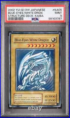 2002 Yu-Gi-Oh Blue Eyes White Dragon KA-05 Deck Kaiba PSA 9