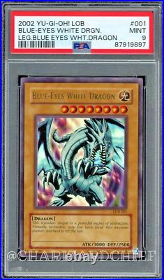 2002 Yu-Gi-Oh! Blue-Eyes White Dragon LOB-001 PSA 9 Mint Legend of Blue-Eyes