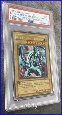 2002 Yu-Gi-Oh Blue Eyes White Dragon PSA 8 Near Mint NM MT LOB-001