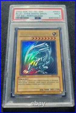 2002 Yu-Gi-Oh! Blue-Eyes White Dragon SDK-001 DIK-P001 1st Edition Ultra R PSA 9