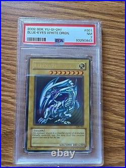 2002 Yu-Gi-Oh! Blue Eyes White Dragon SDK #001 PSA 7 NM