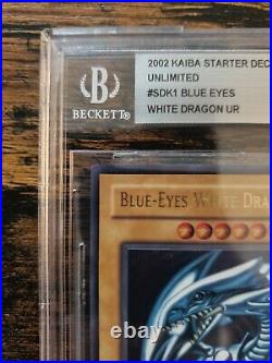 2002 Yu-Gi-Oh! Blue Eyes White Dragon SDK-001 Unlimited BGS 8.5 PSA