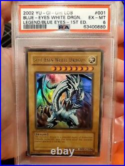 2002 Yu-Gi-Oh! Legend Blue Eyes White Dragon 1st Ed. LOB-001 English PSA 6