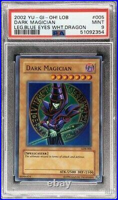 2002 Yu-Gi-Oh! Legend Of Blue-Eyes White Dragon Dark Magician LOB-005 PSA 9 MINT