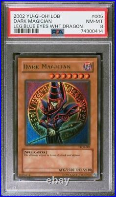 2002 Yu-Gi-Oh! Legend of Blue Eyes White Dragon #LOB-005 Dark Magician PSA 8
