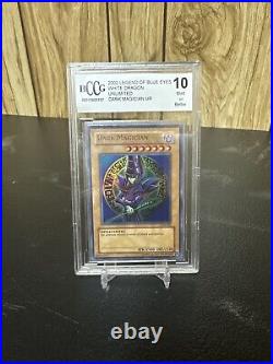 2002 Yu-gi-oh! Legend Of Blue Eyes White Dragon Dark Magician #lob-005 Bccg 10