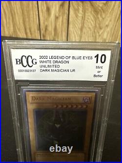 2002 Yu-gi-oh! Legend Of Blue Eyes White Dragon Dark Magician #lob-005 Bccg 10