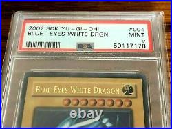 2002 Yu-gi-oh! Sdk Starter Deck Kaiba Blue Eyes White Dragon #001 Psa 9 Mint