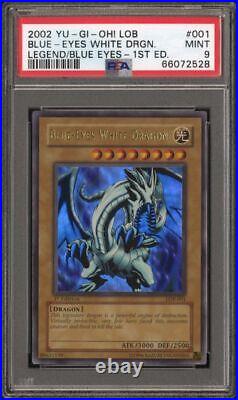 2002 Yugioh Blue-Eyes White Dragon LOB-001 1st Edition Ultra Rare PSA 9 MINT