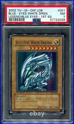 2002 Yugioh Blue-Eyes White Dragon SDK-001 1st Edition Near Mint PSA 7 MISLABEL
