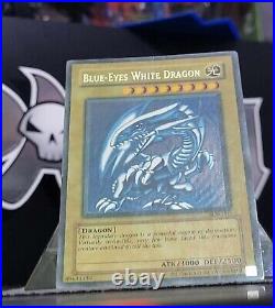2002 Yugioh Blue-Eyes White Dragon SDK-001 Ultra Rare Faded Konami LP