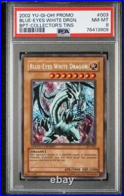 2003 Yu-Gi-Oh! Blue-Eyes White Dragon BPT-003 Secret Rare Promo PSA 8 NM MT