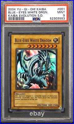 2004 Yu-Gi-Oh! SKE-001 Blue-Eyes White Dragon PSA 9 MINT Super Rare Kaiba Evo