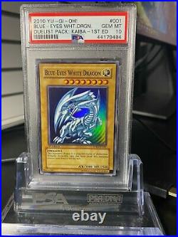 2010 YuGiOH PSA 10 Blue-Eyes White Dragon Super 1st Ed DPKB-EN001 GEM MINT 10