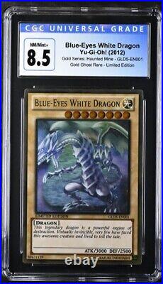 2012 Yu-Gi-Oh! Blue-Eyes White Dragon GLD5-EN001 Ghost Rare CGC 8.5 NM MINT+