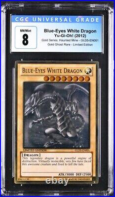 2012 Yu-Gi-Oh! Blue-Eyes White Dragon GLD5-EN001 Ghost Rare CGC 8 NM MINT