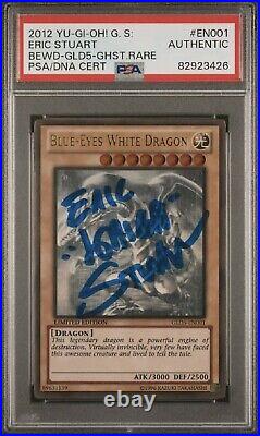 2012 Yugioh Blue-Eyes White Dragon GLD5-EN001 PSA SIGNED Eric Stuart AUTHENTIC