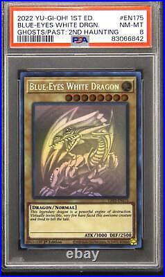 2022 GFP2 EN175 Blue-Eyes White Dragon 1st Edition Ghost Rare Yu-Gi-Oh! PSA 8