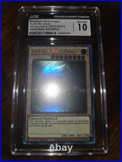 2022 Yu-Gi-Oh! Blue-Eyes White Dragon GFP2-EN175 Ghost Rare CGC 10 GEM MINT