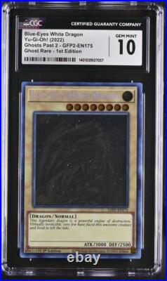 2022 Yu-Gi-Oh! Blue-Eyes White Dragon GFP2-EN175 Ghost Rare CGC 10 GEM MINT