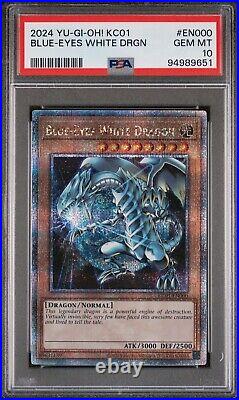 2024 Yu-Gi-Oh! Blue-Eyes White Dragon KC01-EN000 Quarter Century Rare PSA 10