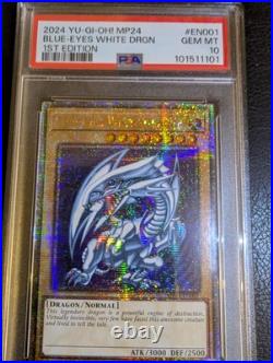 2024 Yu-Gi-Oh! Blue-Eyes White Dragon MP24-EN001 Quarter Century Rare PSA 10 GEM