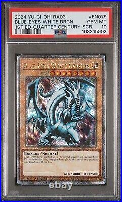 2024 Yu-Gi-Oh! Blue-Eyes White Dragon RA03-EN079 QCR PSA 10 GEM MINT