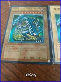 3 RARE Yu-Gi-Oh! Blue-Eyes White Dragon Limited cards