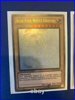 3x Yugioh Blue-Eyes White Dragon GLD5-EN001 Gold Ghost Rare NM Playset