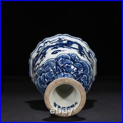 6.8 China ancient Ming Dynasty Xuande Blue white Dragon pattern High foot bowl