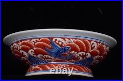 8.5 Old China porcelain Ming Dynasty Xuande Blue white Dragon pattern High foot