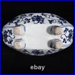 8.7 China Porcelain ming dynasty xuande mark Blue white dragon Penholder Statue