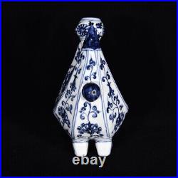 8.7 China Porcelain ming dynasty xuande mark Blue white dragon Penholder Statue