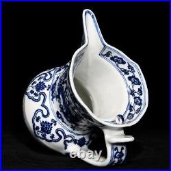 9Antique ming dynasty Porcelain xuande mark Blue white Dragon Monk hat Teapot